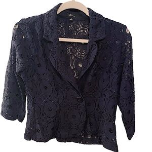 Cotton M short lace dark blue jacket